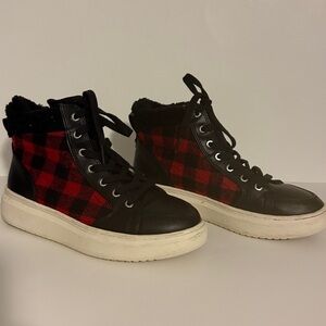 Marc Fisher Fellow Buffalo Plaid sneakers